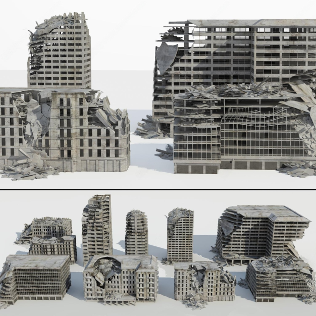 废墟建筑 战后建筑3D模型