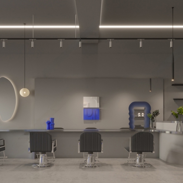 工业风理发店3D模型
