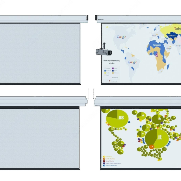 投影仪 幕布3D模型