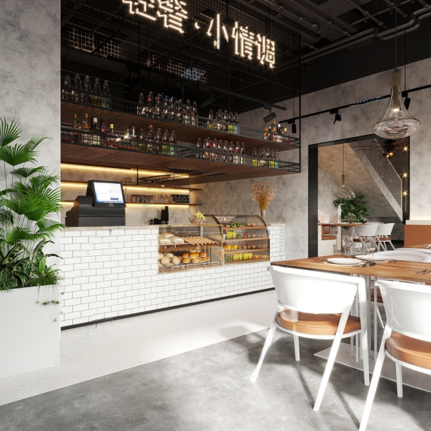 工业风甜品店3D模型