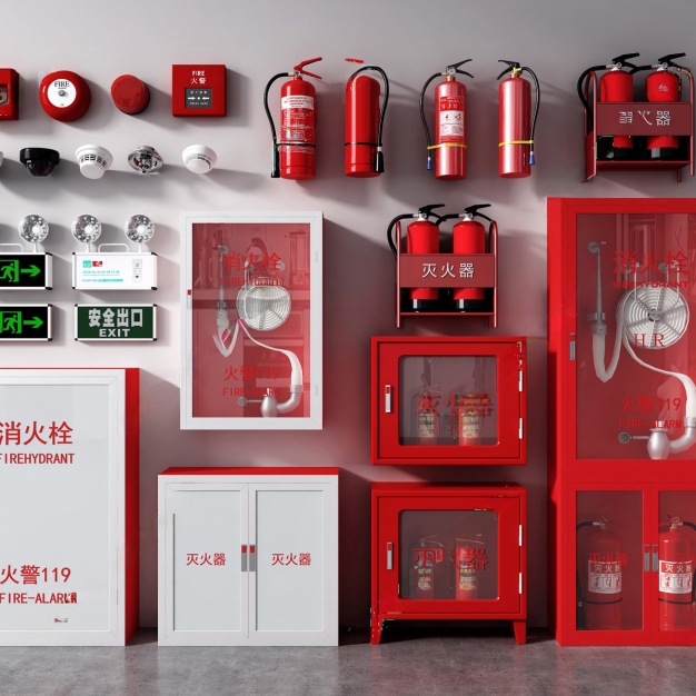 消防栓 灭火器 消防器材3D模型