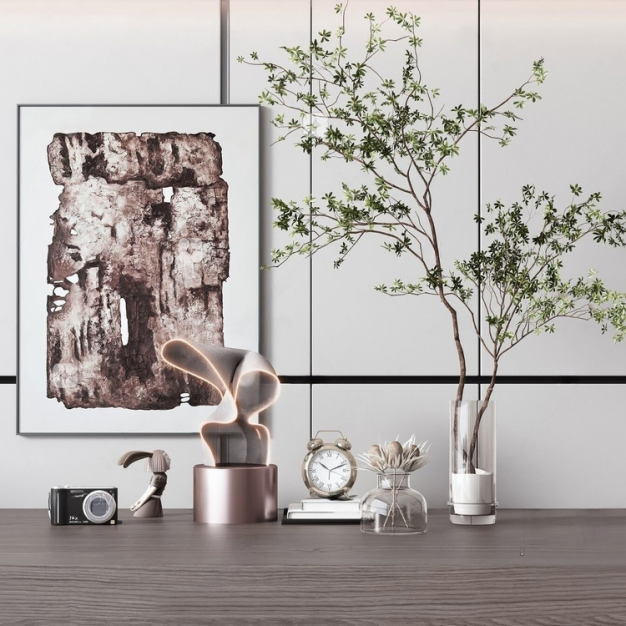 摆件绿植组合3D模型