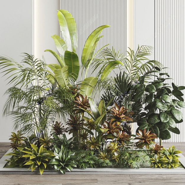 现代植物堆3D模型