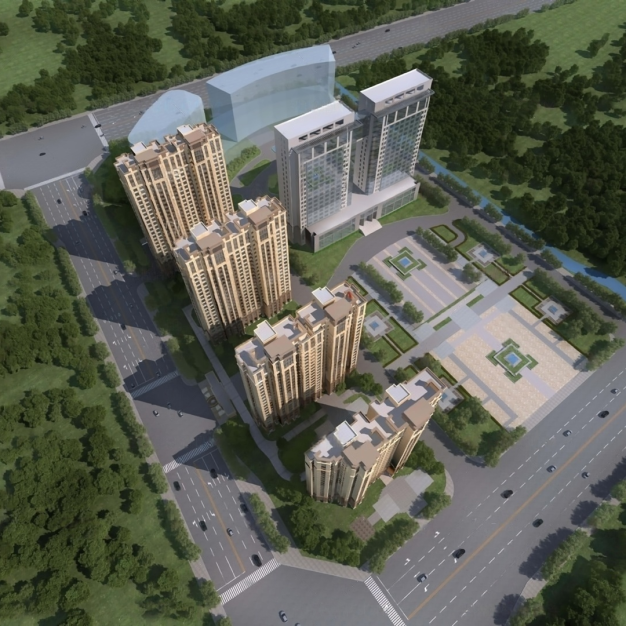 建筑鸟瞰3D模型