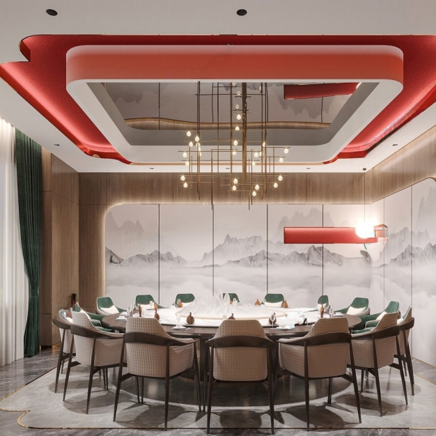 新中式餐厅包厢3D模型