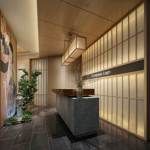  日式餐厅前台3D模型