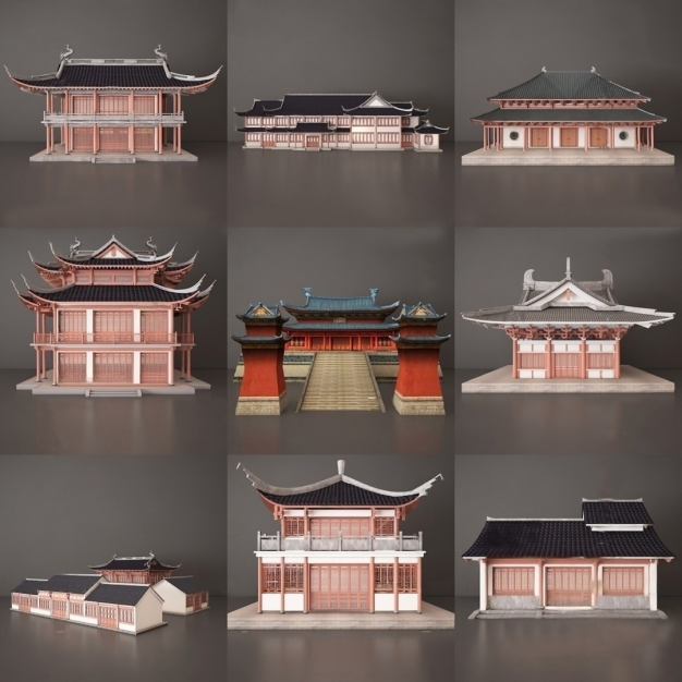中式建筑3D模型