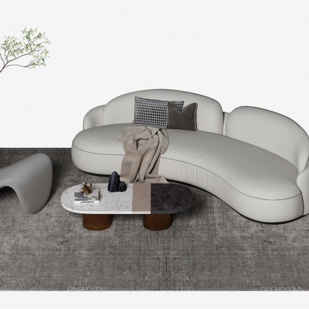 沙发茶几组合3D模型