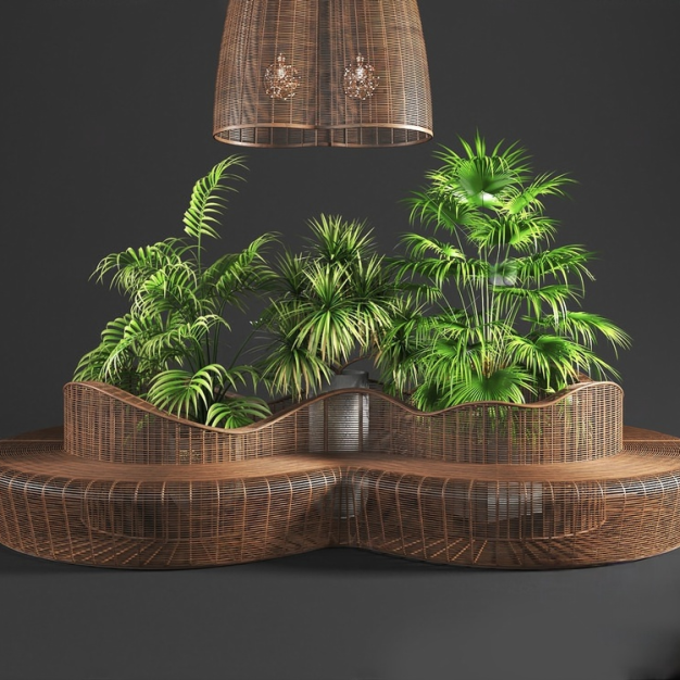 户外藤条座椅3D模型