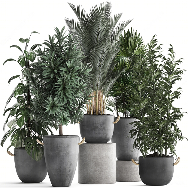 现代室内盆栽植物3D模型