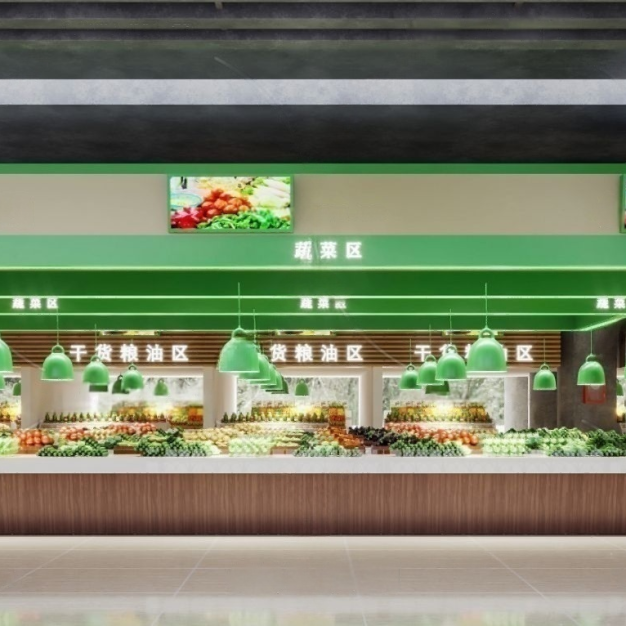 现代菜市场超市3D模型