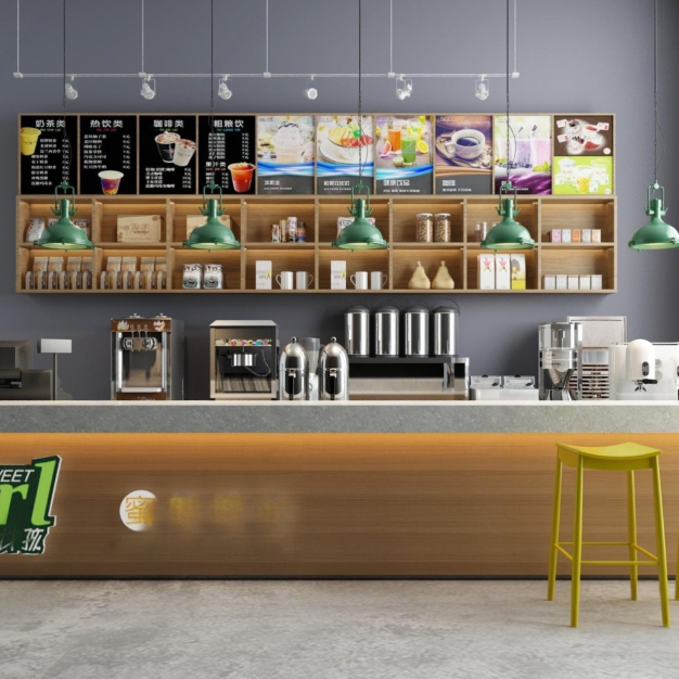 奶茶店操作台3D模型