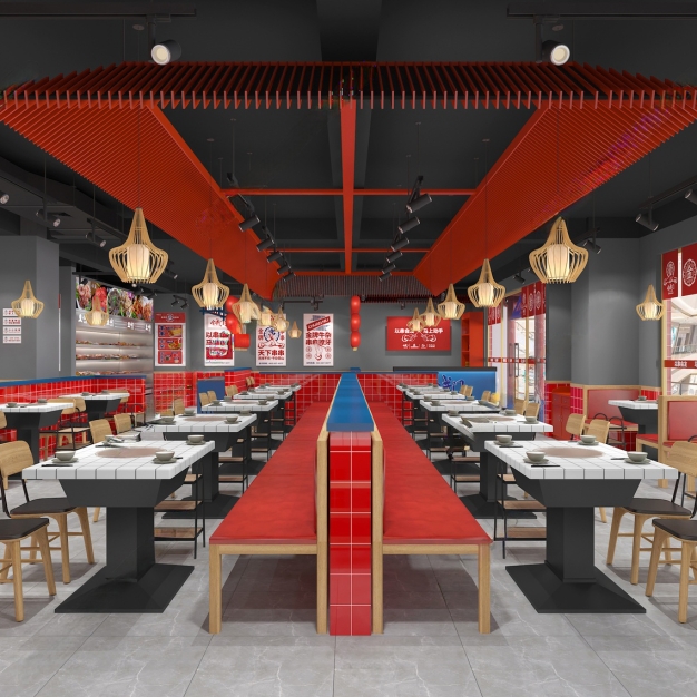 工业风火锅店3D模型