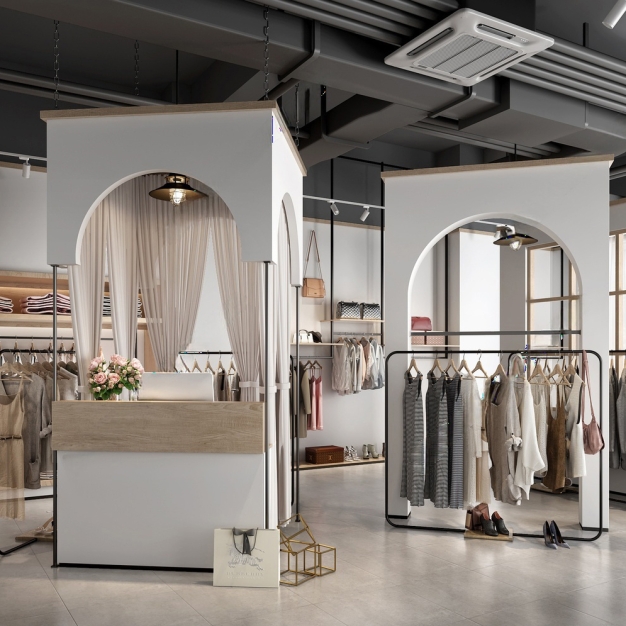 工业风女装服装店3D模型