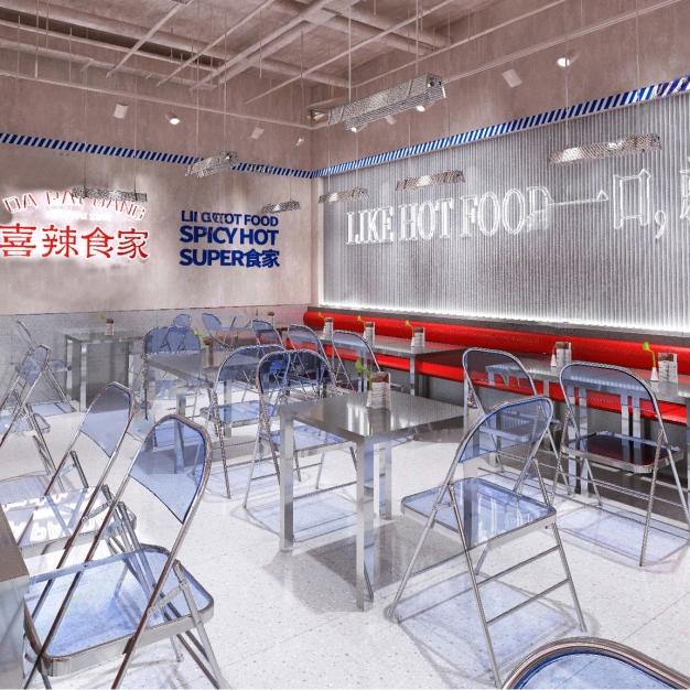 工业风烧烤店3D模型