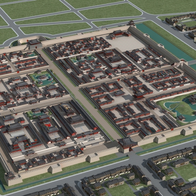 古建鸟瞰3D模型