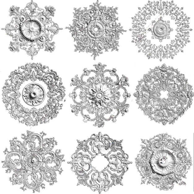 简欧石膏花组合3D模型