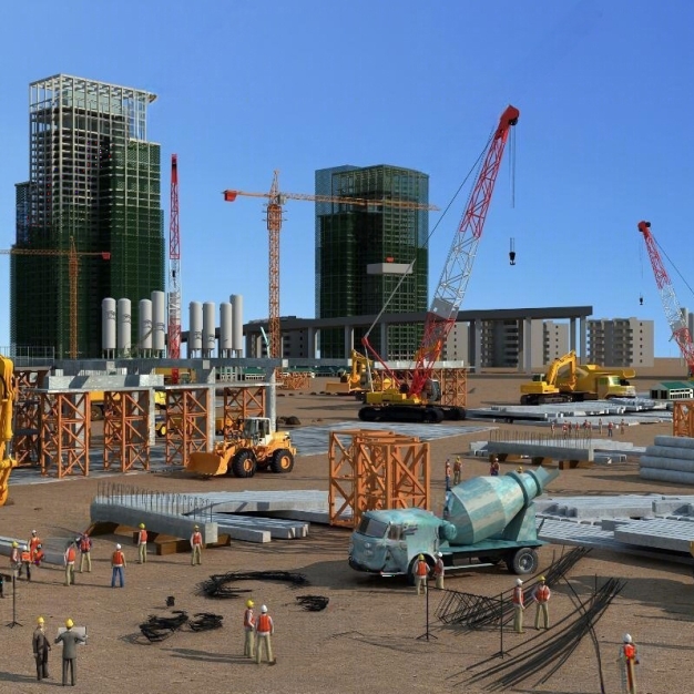  建筑施工工地3D模型