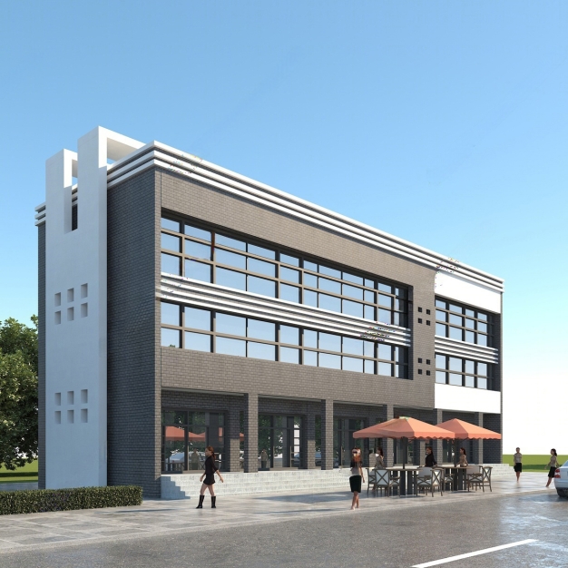 现代办公楼建筑外观3D模型