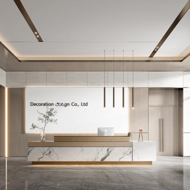 现代办公前台3D模型