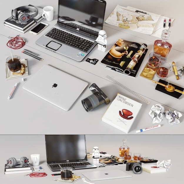 现代办公用品3D模型