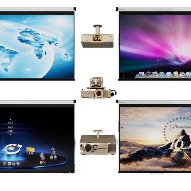 投影仪幕布组合3D模型
