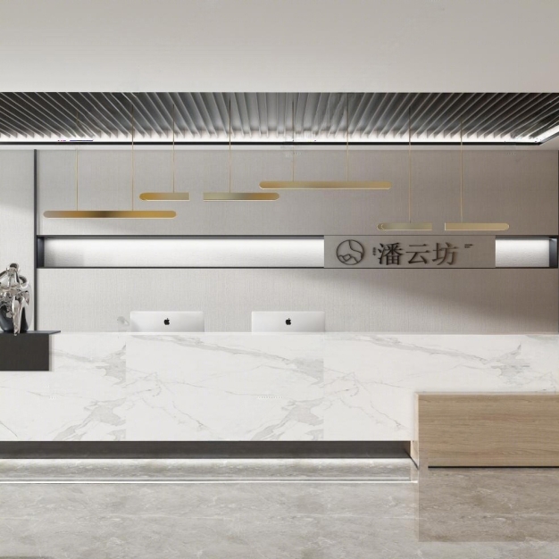 现代办公前台接待3D模型