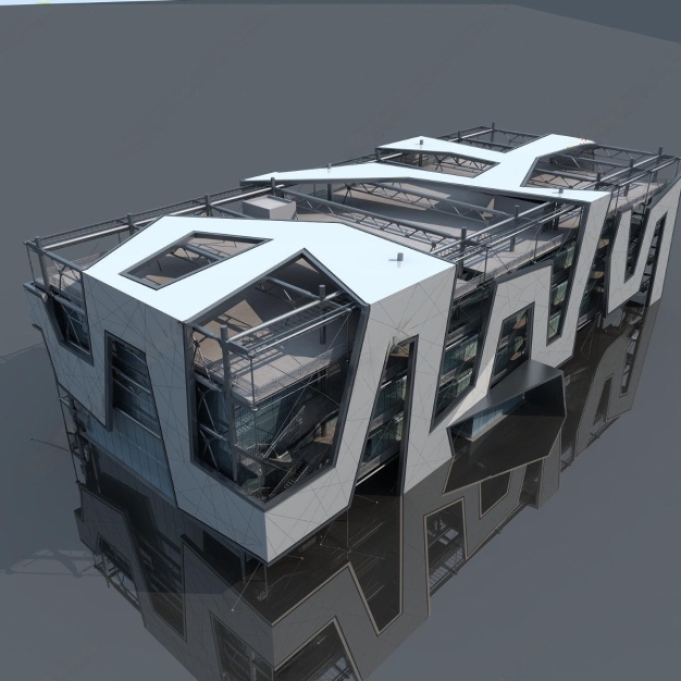 现代办公楼建筑外观3D模型