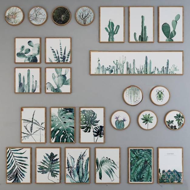 现代北欧植物挂画3D模型