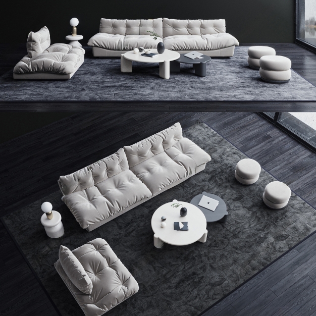 现代布艺沙发组合3D模型