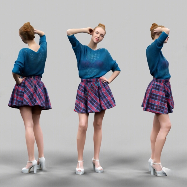 穿短裙女人3D模型