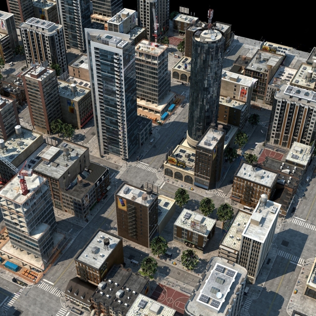 现代城市建筑楼3D模型