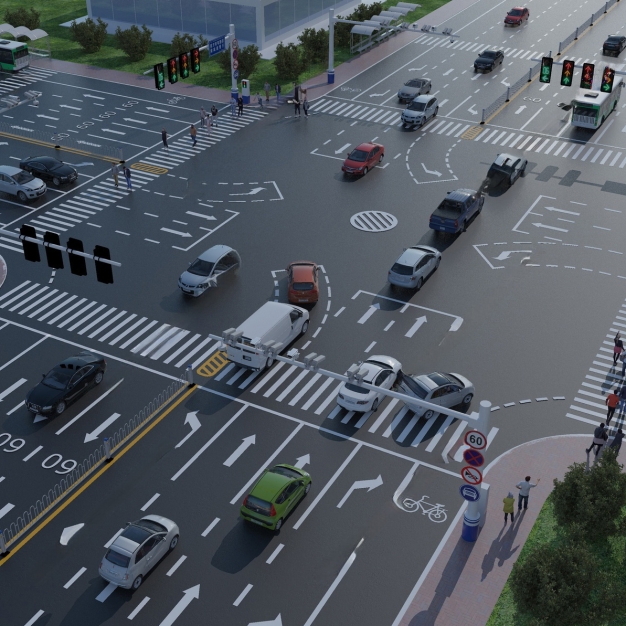 现代道路设施3D模型
