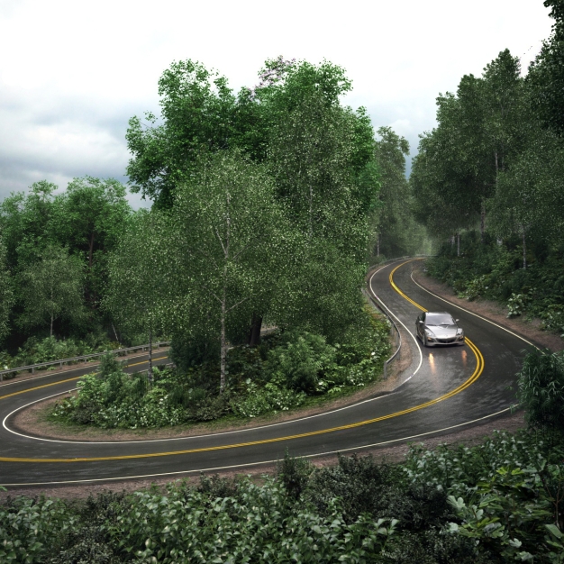 现代山地 道路3D模型