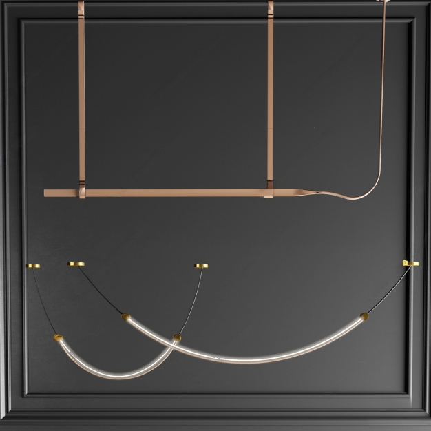 现代吊灯组合3D模型