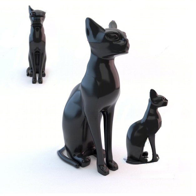  现代动物豹猫雕塑3D模型
