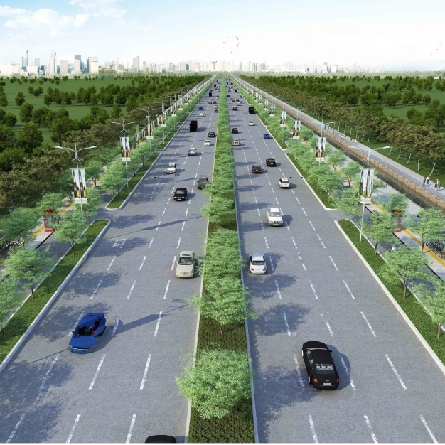 现代道路公路俯瞰图规划3D模型