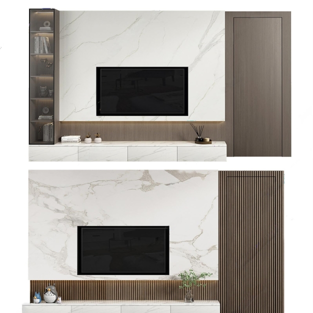 现代电视背景墙3D模型