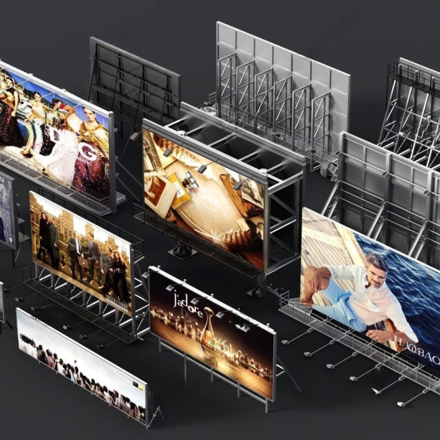 现代广告牌组合3D模型