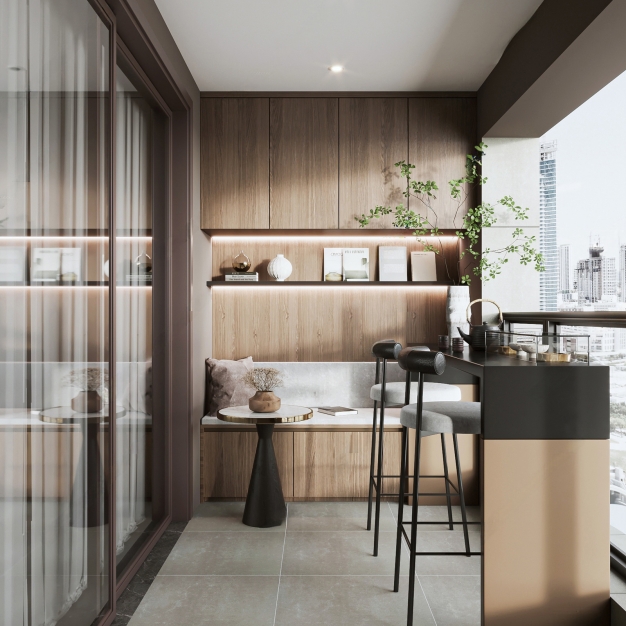 现代家居阳台3D模型