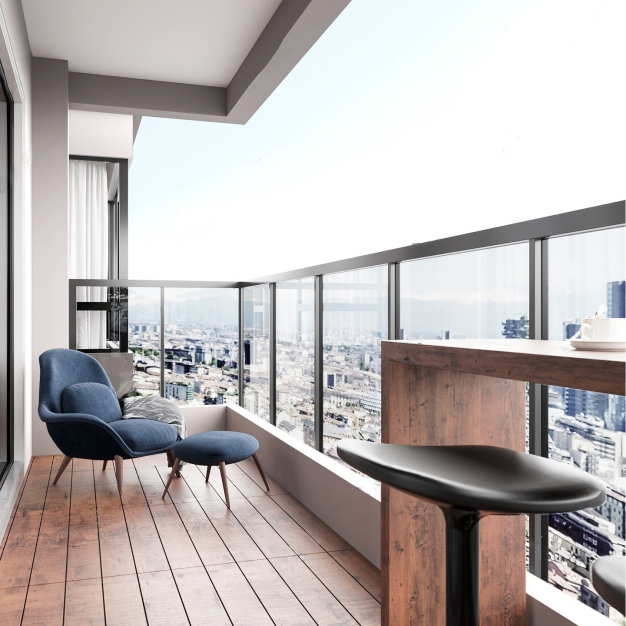 现代家居阳台3D模型