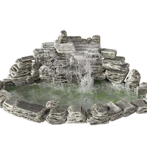  现代假山水景3D模型