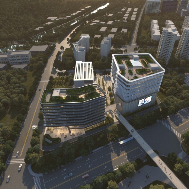 现代建筑鸟瞰规划3D模型