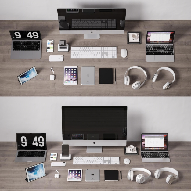 现代苹果电脑3D模型