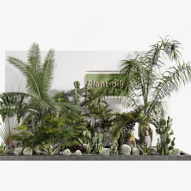  现代植物堆3D模型