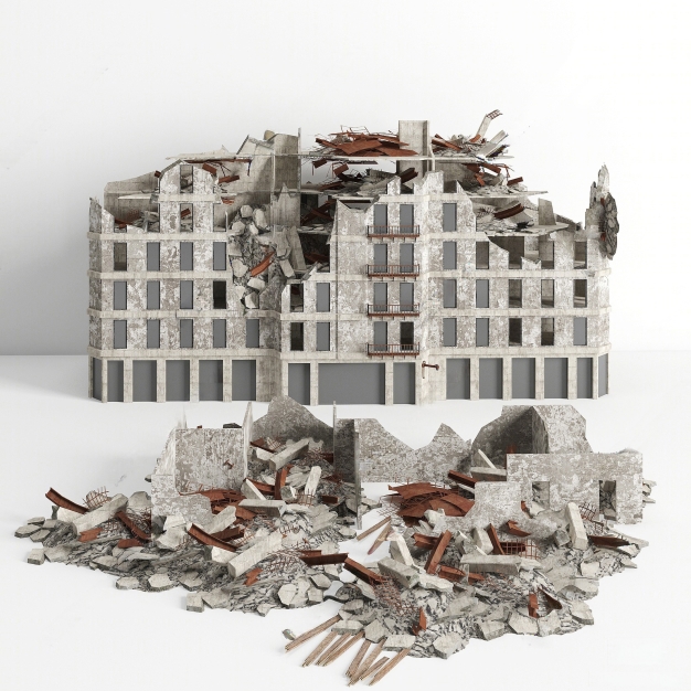 建筑废墟3D模型