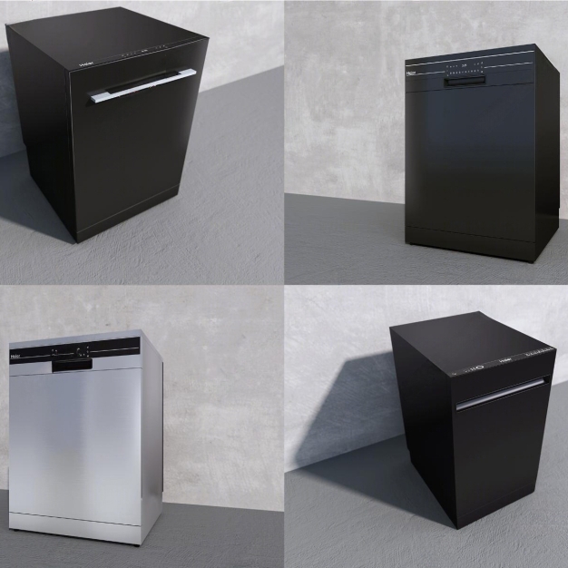  现代洗碗机组合3D模型