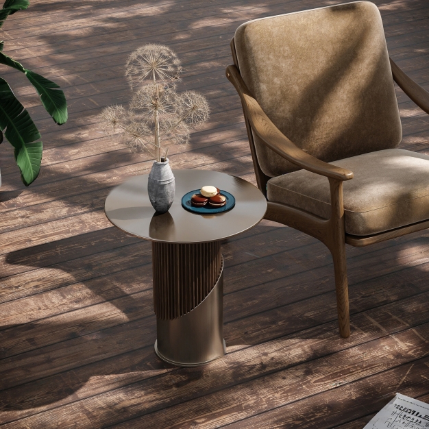 现代金属边几圆几3D模型