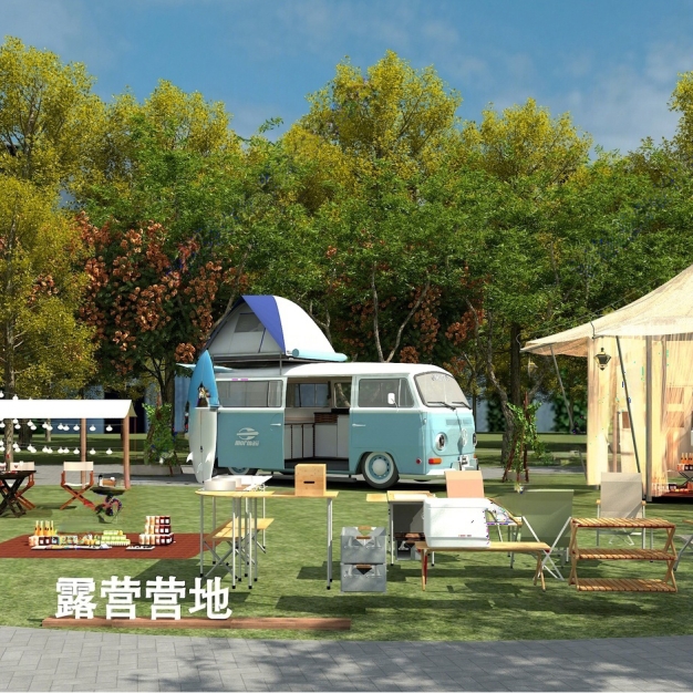 现代户外烧烤营地3D模型