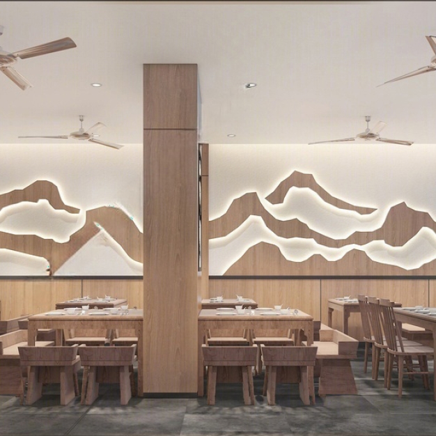 现代饭店餐厅3D模型